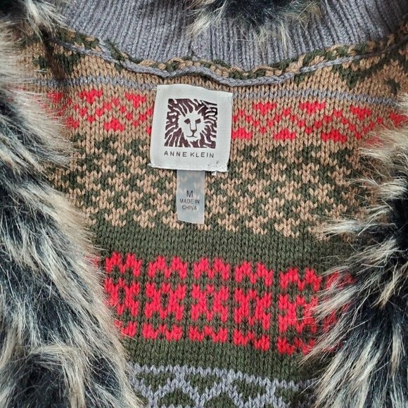 Anne Klein Women's Cardigan Sweater with Detacheable Faux Fur Collar Siz… - Picture 12 of 12